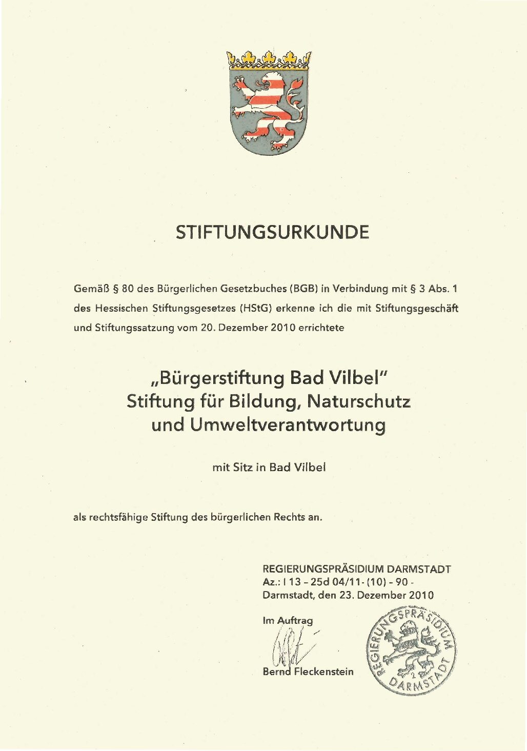 Stiftungsurkunde